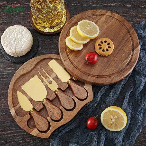 Personalized Charcuterie Boards Knife Set Gift Set Customize logo  Wood Cheese Board Acacia - Image 4