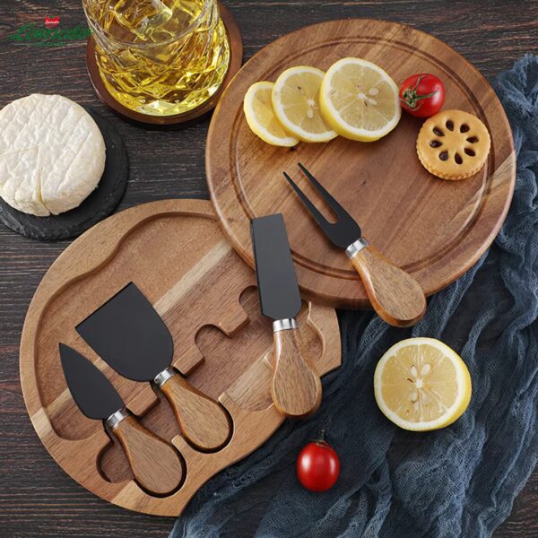 Personalized Charcuterie Boards Knife Set Gift Set Customize logo  Wood Cheese Board Acacia - Image 3