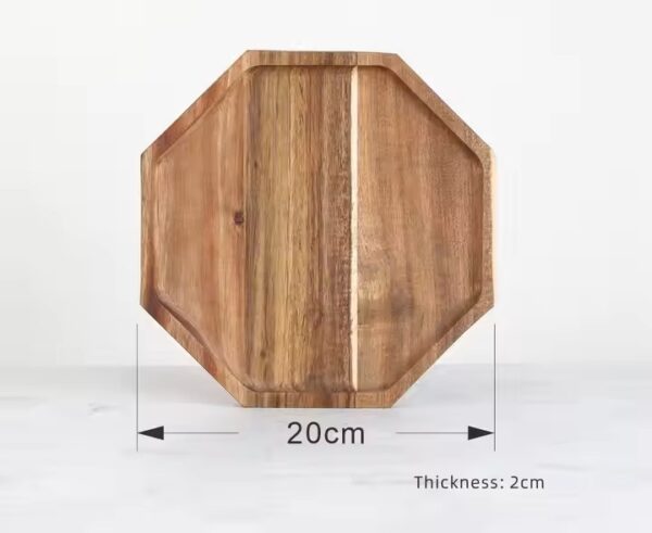 Octagonal pizza wooden tray - Image 3