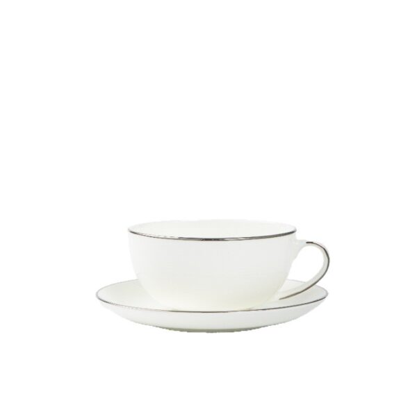 Gold edge pure white household espresso ceramic coffee cup - Image 4